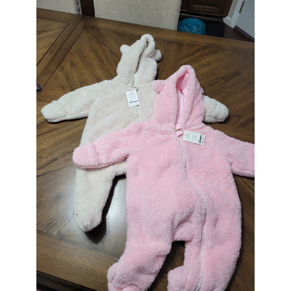 Two Kids Tales infant fleece sleepers‎ (one 6 months, one 9 months)